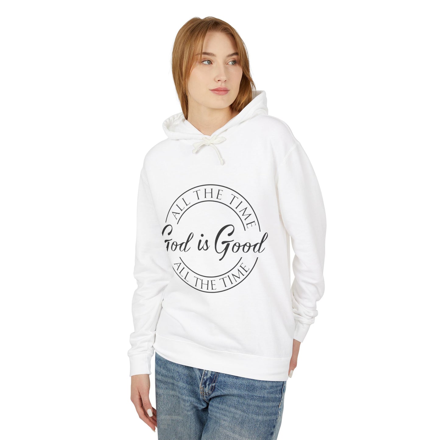 Inspirational Unisex Lightweight Hooded Sweatshirt - 'God is Good' Design