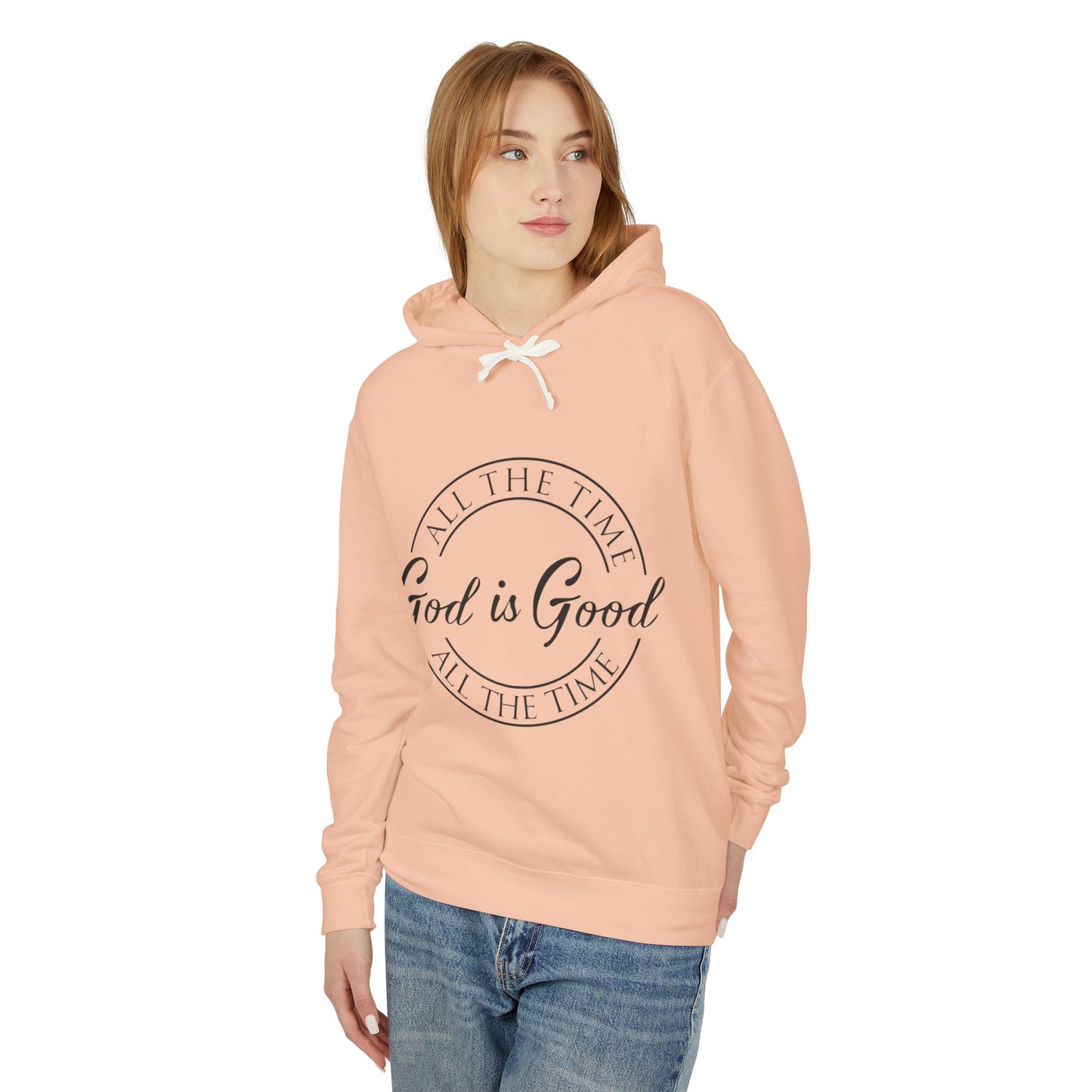 Inspirational Unisex Lightweight Hooded Sweatshirt - 'God is Good' Design