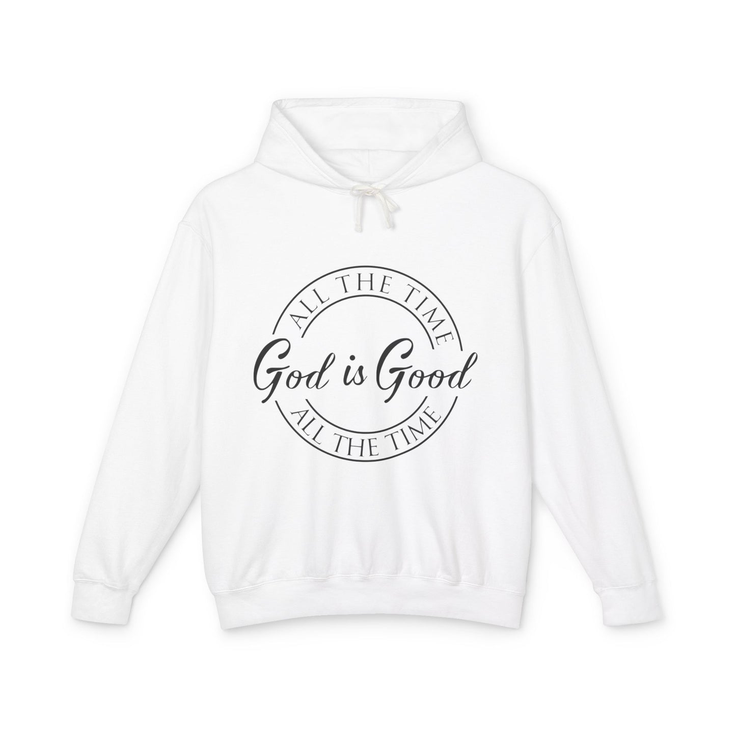 Inspirational Unisex Lightweight Hooded Sweatshirt - 'God is Good' Design