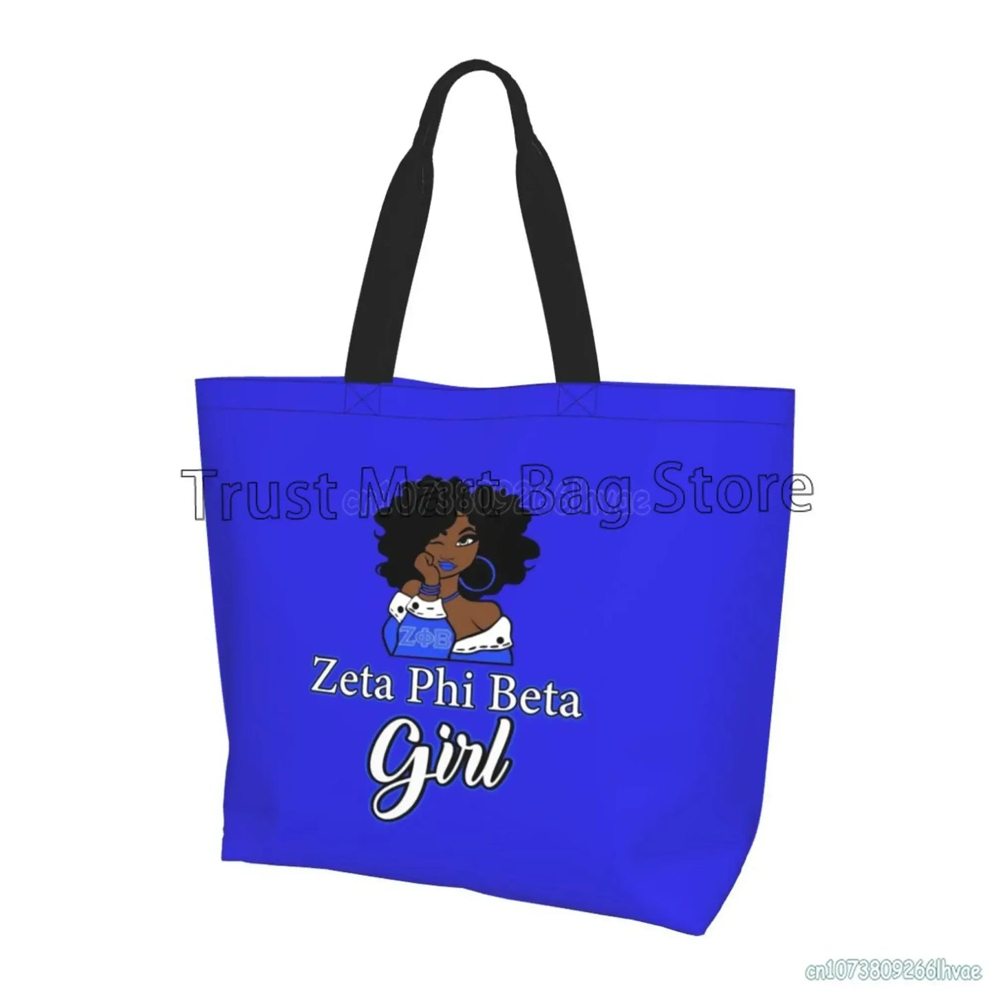 Zeta Phi Beta Beach Tote Bags Travel Totes Bag Kitchen Reusable Grocery Bags Shopping Tote for Women Foldable Waterproof