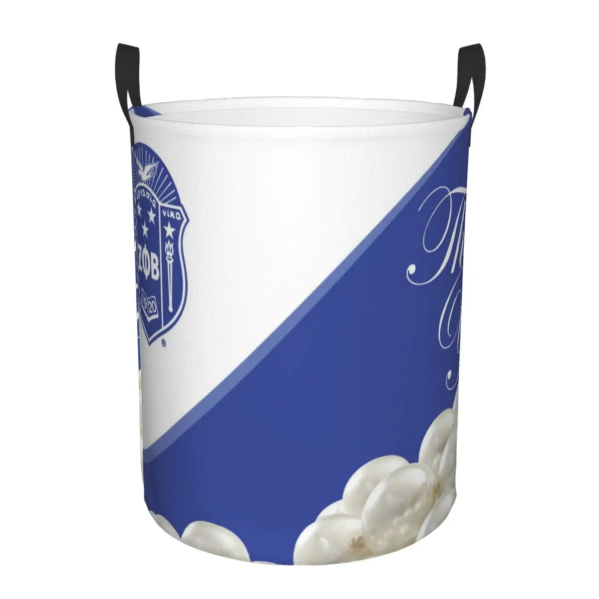 Custom Zeta Phi Beta Sorority Logo Laundry Basket Foldable Greek Letter 1920 Clothes Hamper for Nursery Kids Toys Storage Bag