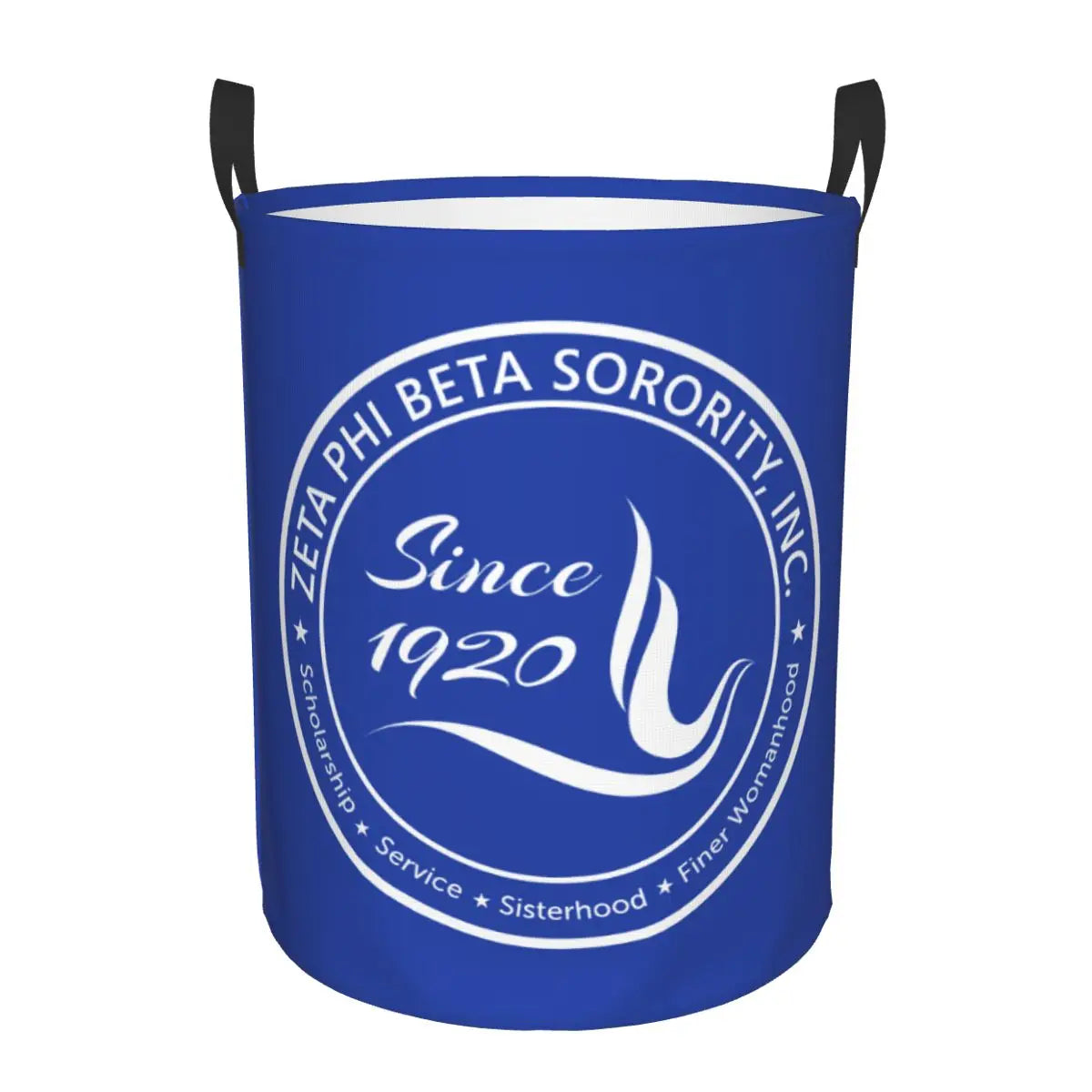 Custom Zeta Phi Beta Sorority Logo Laundry Basket Foldable Greek Letter 1920 Clothes Hamper for Nursery Kids Toys Storage Bag