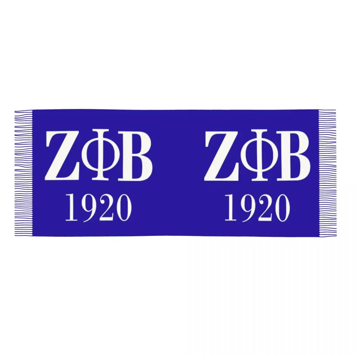 Custom Zeta Phi Beta Sorority Logo Scarf Wrap for Women Long Winter Warm Tassel Shawl Unisex Greek Letter 1920 Scarves