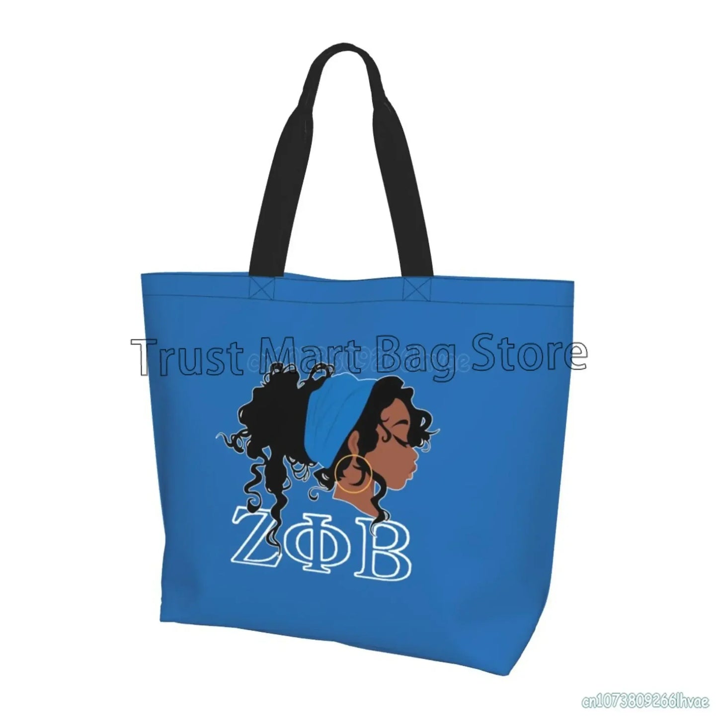 Zeta Phi Beta Beach Tote Bags Travel Totes Bag Kitchen Reusable Grocery Bags Shopping Tote for Women Foldable Waterproof