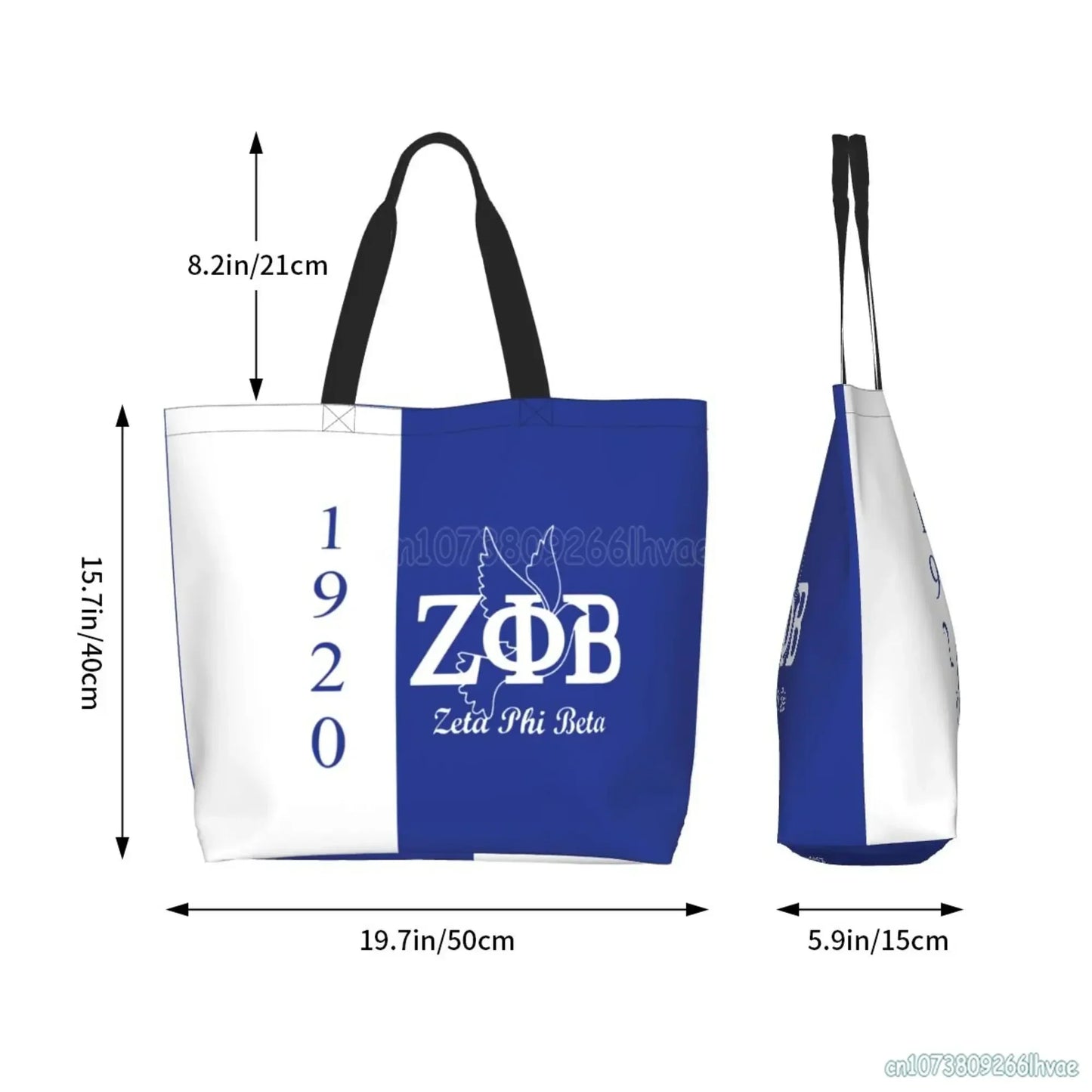 Zeta Phi Beta Beach Tote Bags Travel Totes Bag Kitchen Reusable Grocery Bags Shopping Tote for Women Foldable Waterproof