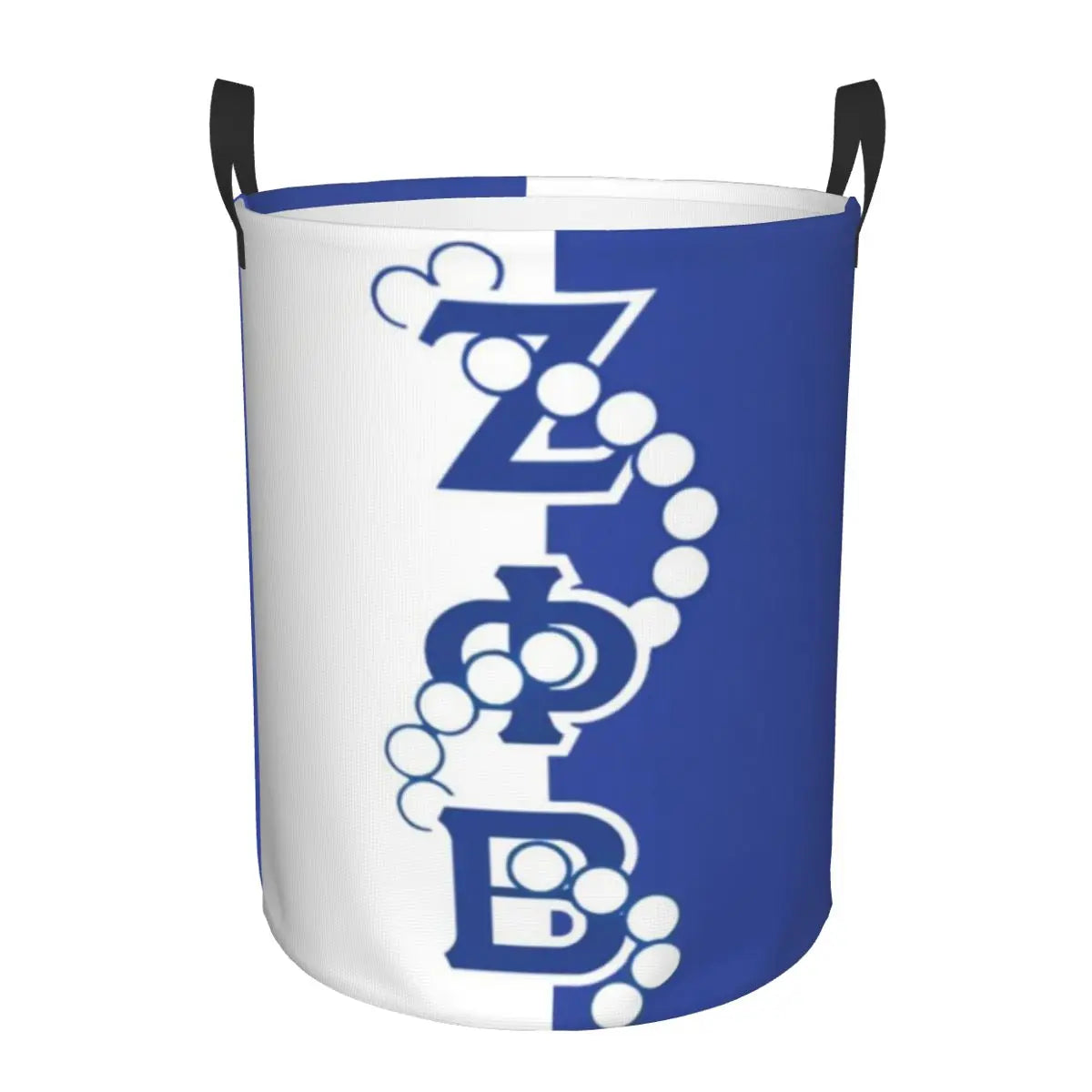 Custom Zeta Phi Beta Sorority Logo Laundry Basket Foldable Greek Letter 1920 Clothes Hamper for Nursery Kids Toys Storage Bag