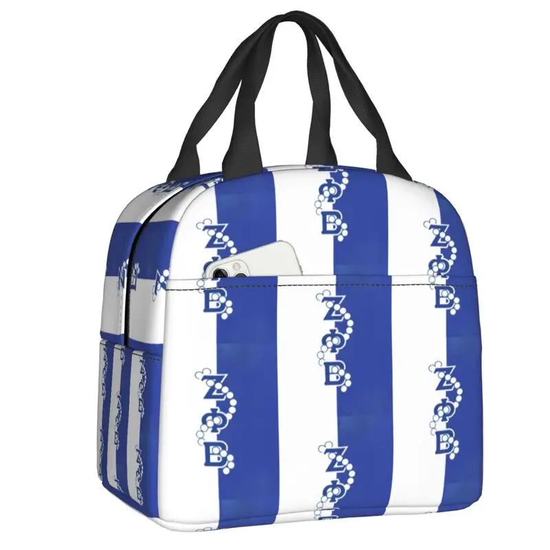 Custom Zeta Phi Beta Sorority Logo Lunch Bag Women Greek Letter 1920 Cooler Warm Insulated Lunch Box for Children School