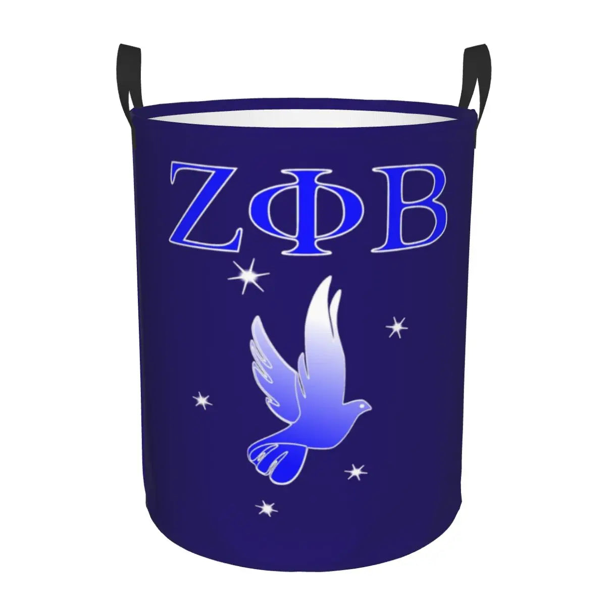 Custom Zeta Phi Beta Sorority Logo Laundry Basket Foldable Greek Letter 1920 Clothes Hamper for Nursery Kids Toys Storage Bag