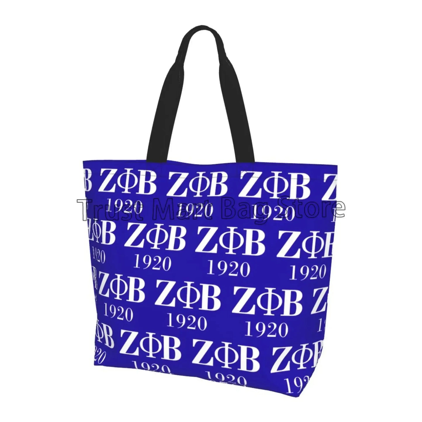 Zeta Phi Beta Beach Tote Bags Travel Totes Bag Kitchen Reusable Grocery Bags Shopping Tote for Women Foldable Waterproof