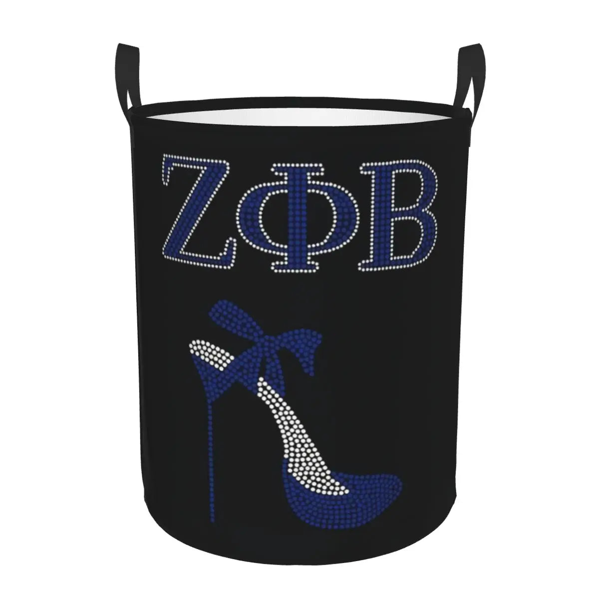 Custom Zeta Phi Beta Sorority Logo Laundry Basket Foldable Greek Letter 1920 Clothes Hamper for Nursery Kids Toys Storage Bag