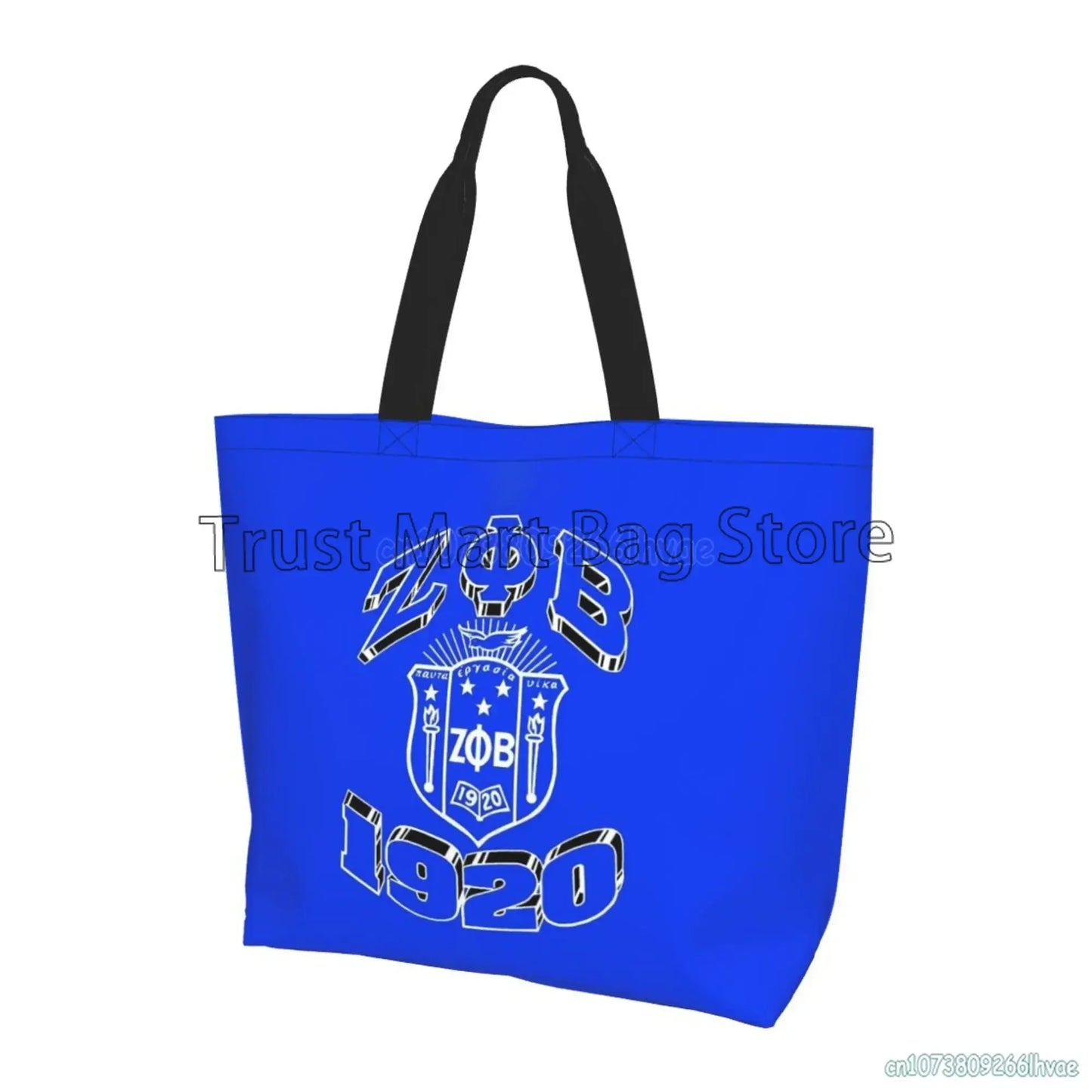 Zeta Phi Beta Beach Tote Bags Travel Totes Bag Kitchen Reusable Grocery Bags Shopping Tote for Women Foldable Waterproof