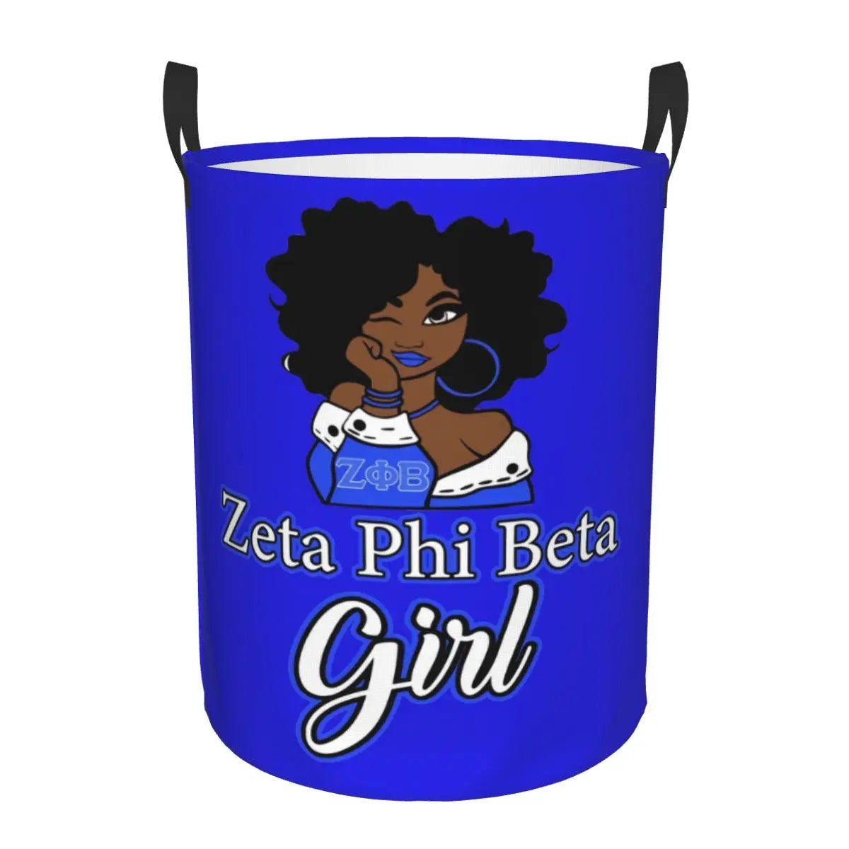 Custom Zeta Phi Beta Sorority Logo Laundry Basket Foldable Greek Letter 1920 Clothes Hamper for Nursery Kids Toys Storage Bag