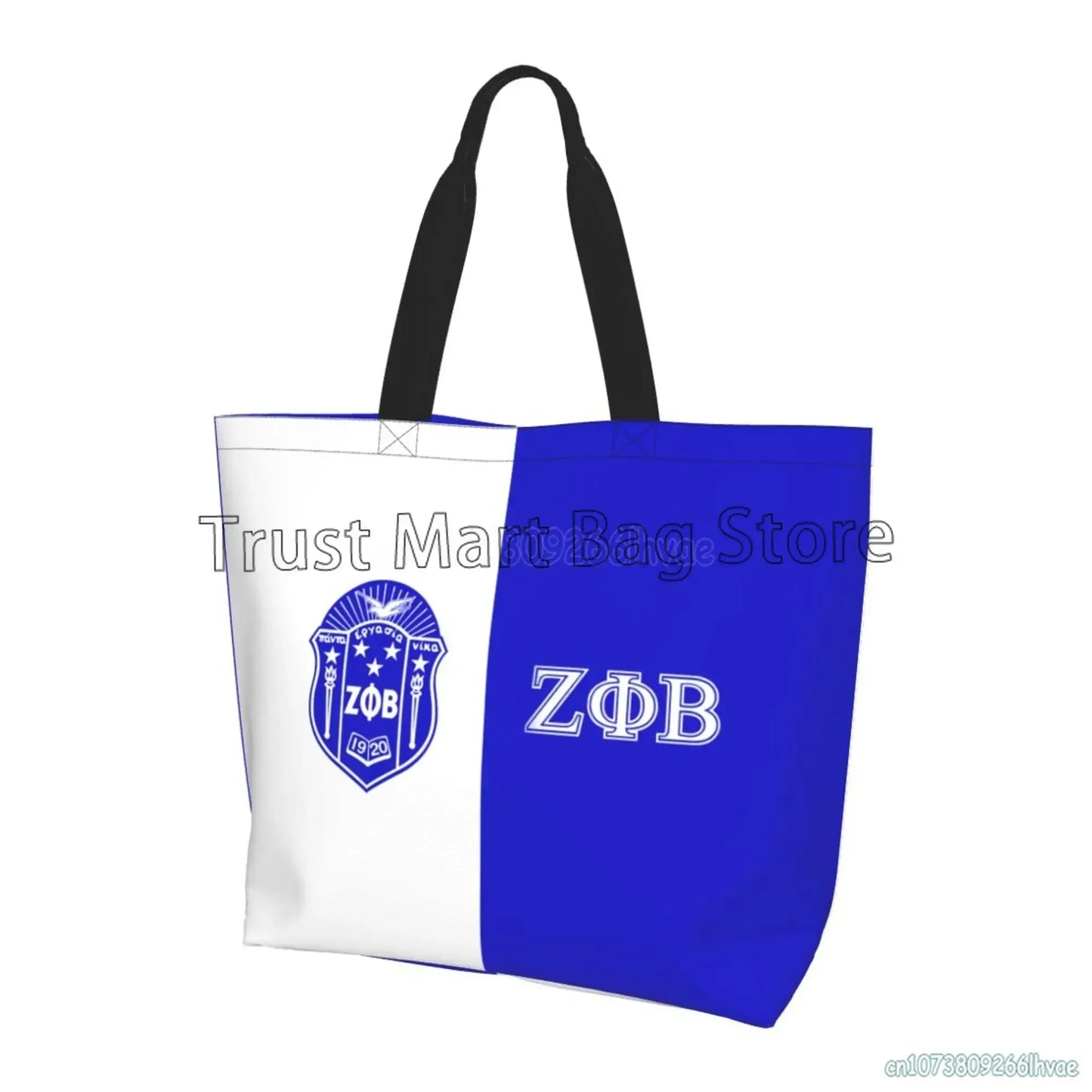 Zeta Phi Beta Beach Tote Bags Travel Totes Bag Kitchen Reusable Grocery Bags Shopping Tote for Women Foldable Waterproof