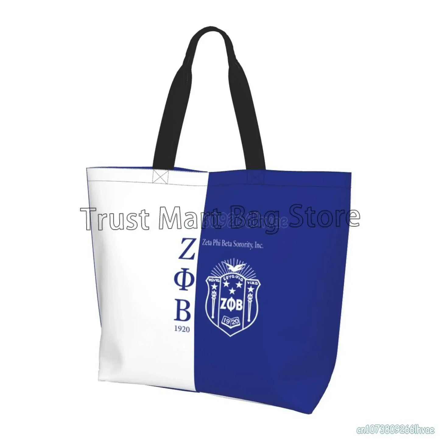 Zeta Phi Beta Beach Tote Bags Travel Totes Bag Kitchen Reusable Grocery Bags Shopping Tote for Women Foldable Waterproof