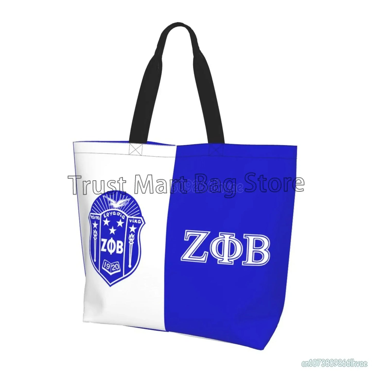 Zeta Phi Beta Beach Tote Bags Travel Totes Bag Kitchen Reusable Grocery Bags Shopping Tote for Women Foldable Waterproof