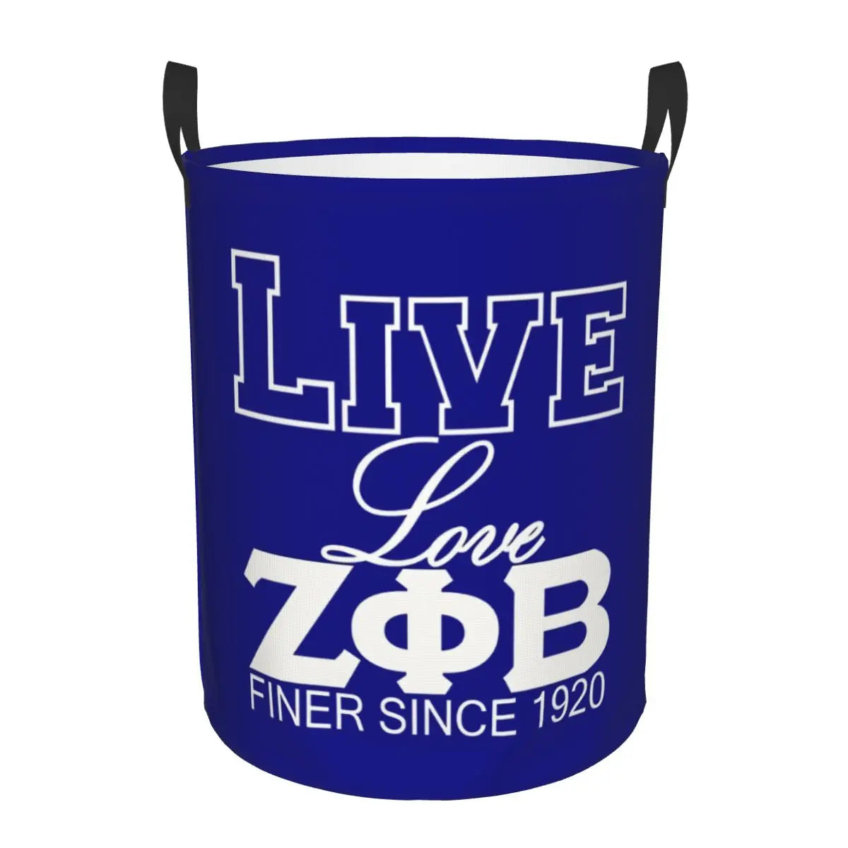 Custom Zeta Phi Beta Sorority Logo Laundry Basket Foldable Greek Letter 1920 Clothes Hamper for Nursery Kids Toys Storage Bag